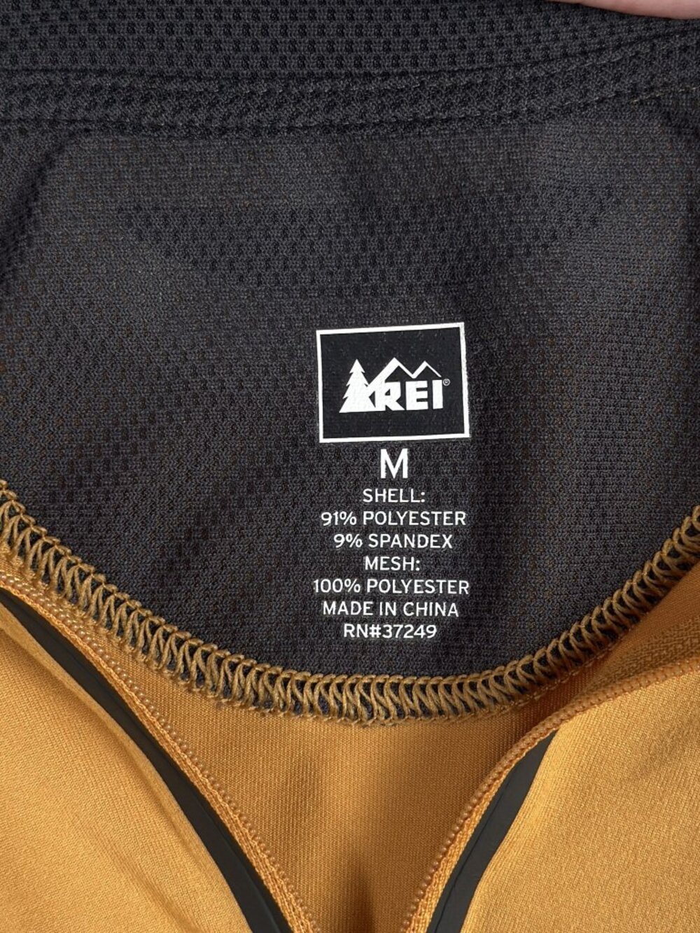 REI Venturi Quarter Zip Shirt Men's M Running Hiking Training Yellow 808880 - Picture 3 of 9
